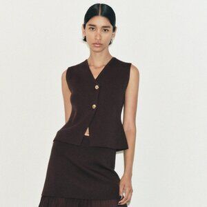 Zara Buttoned Knit Vest NWT